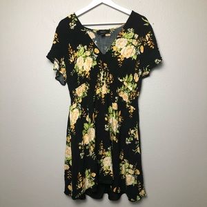 Black flower flora dress